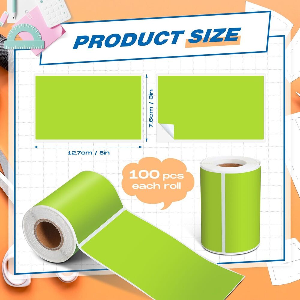 4416 10 Rolls Stickers Labels for Labeling Rectangular Color Coding Labels - Picture 2 of 7
